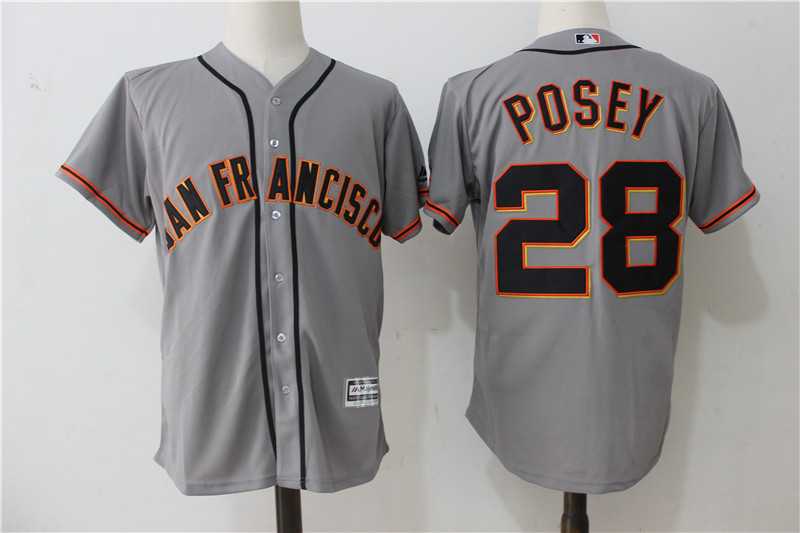 San Francisco Giants #28 Buster Posey Gray Alternate New Cool Base Jersey,We sell and wholesale San Francisco Giants #28 Buster Posey Gray Alternate New Cool Base Jersey on line form chian!